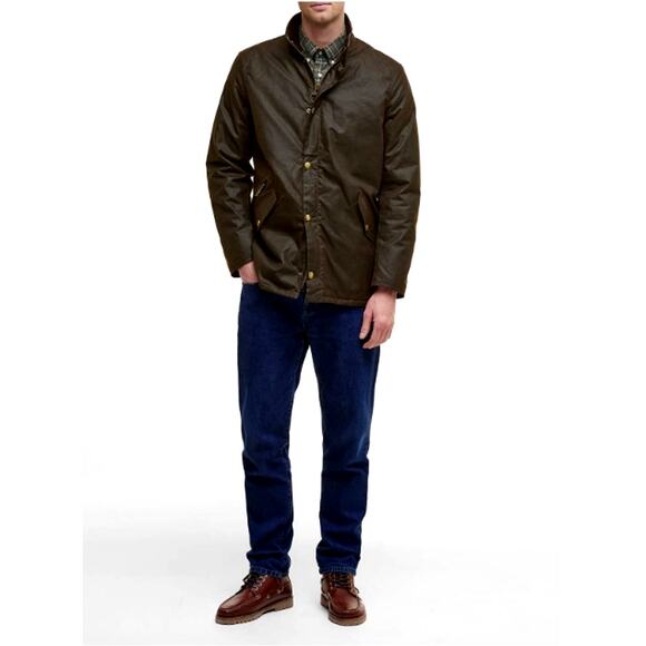 Barbour Men's Olive Prestbury Waxed Jacket Size L - Picture 10 of 11